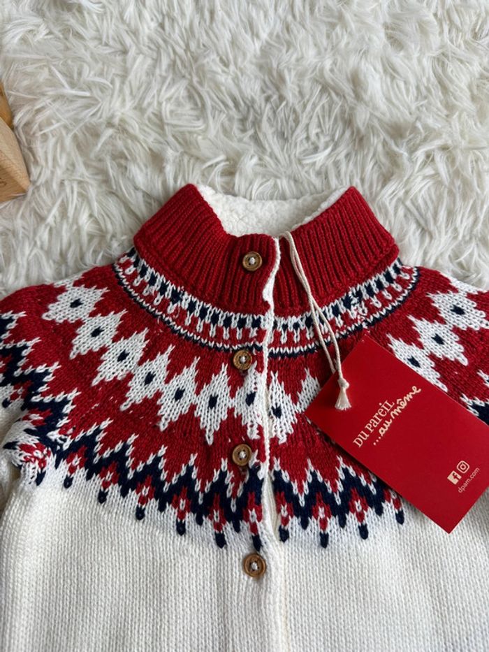 Gilet rouge et blanc du pareil au même taille 6 mois - photo numéro 2