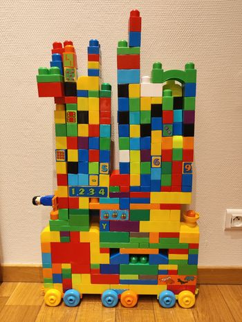 Jeux de blocs de construction assemblage premier age type jouet grandes briques abrick brick megablock block lego train multicolore