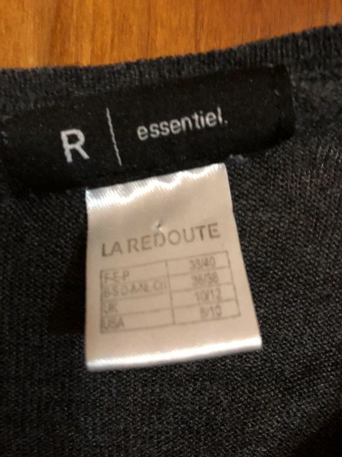 Pull léger gris col v 38/40 La Redoute neuf - photo numéro 3
