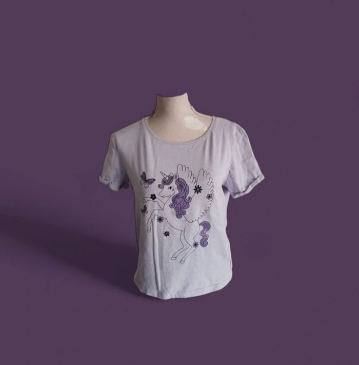 T shirt licorne lila 12 ans