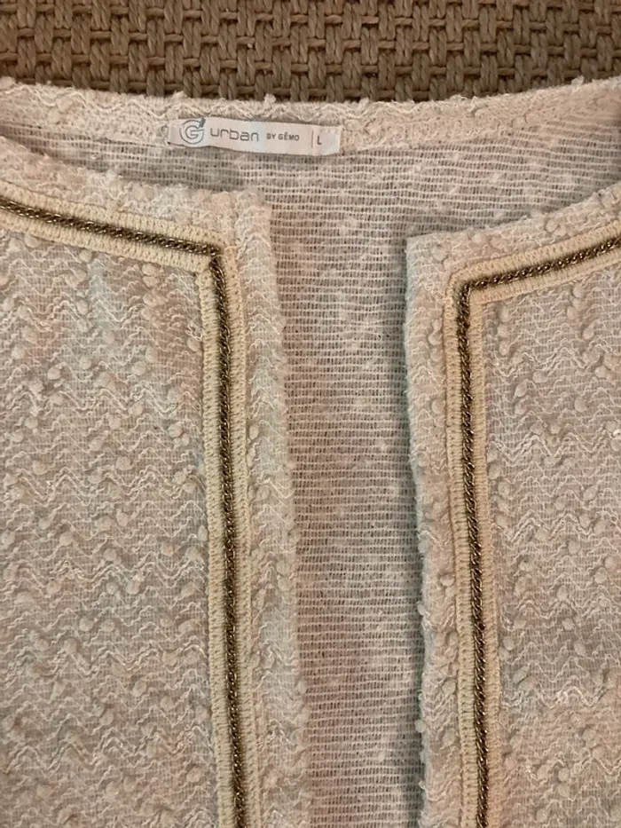 Gilet - veste écru à paillettes - photo numéro 6