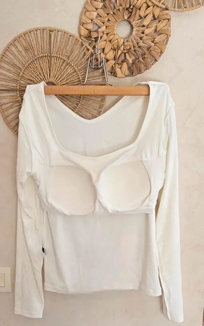 T shirt manche longue brassière rembourrée intégrée - photo numéro 3
