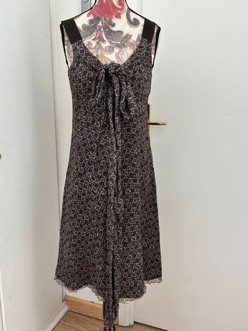 Robe sinequanone marron violine en soie taille 38 été à bretelles