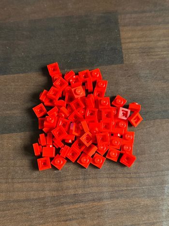 100 Plate Lego 1x1 ref 3024 Bright Red