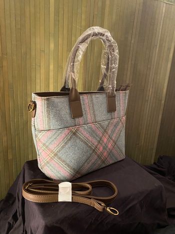 Sac Cabas Moon & National Trust - Tweed Laine Rose/Bleu Écossais - Neuf