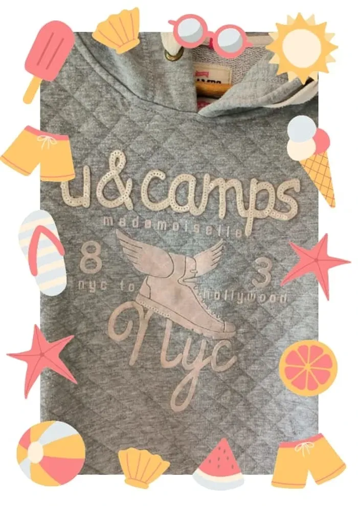 Sweat court crop top à capuche 14 ans - photo numéro 2