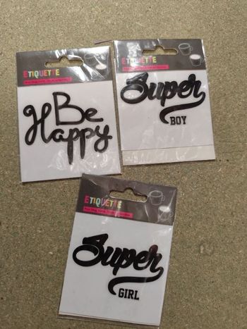 Lot 3 étiquettes stickers pour mug