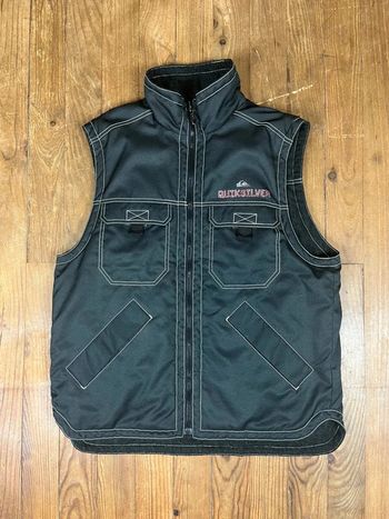 Veste sans manche réversible vintage Y2K Quiksilver noir blanc M
