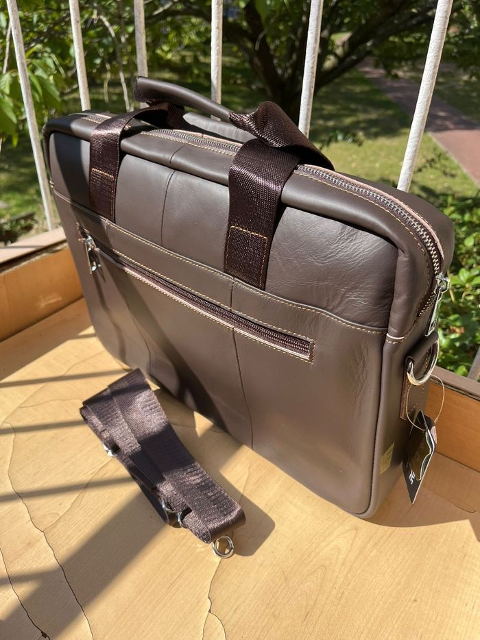 Sac business en cuir vachette marron neuf avec étiquette - photo numéro 2