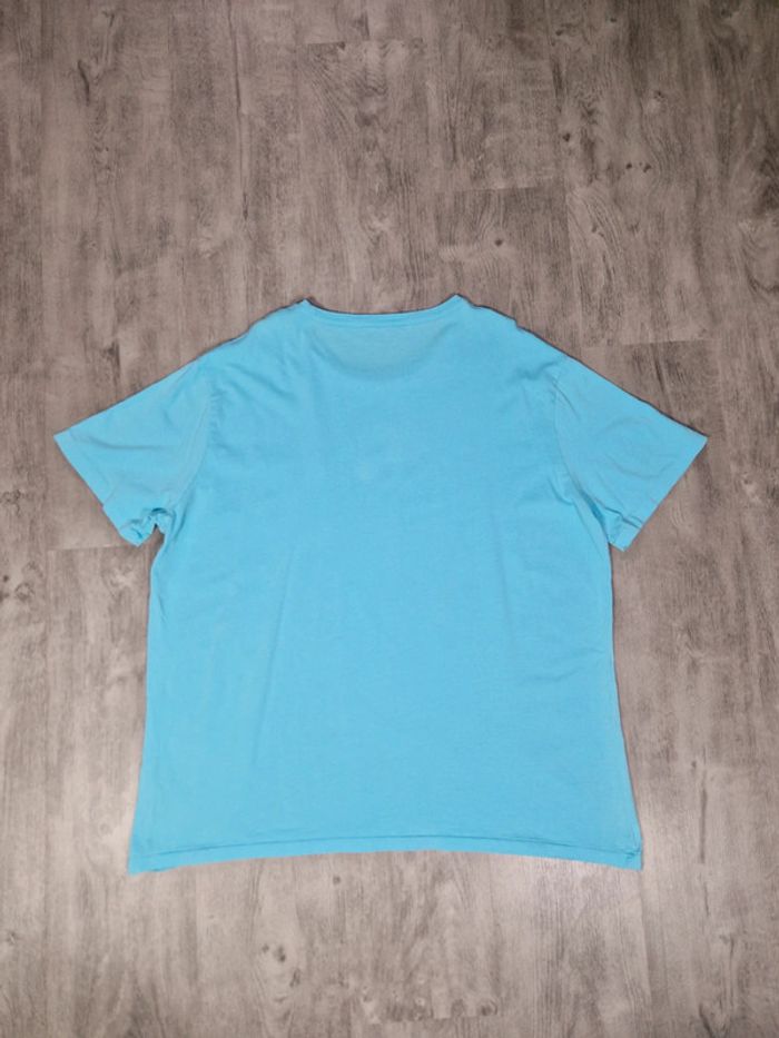 T shirt Ralph Lauren Bleu Ciel Logo Brodé Rose Taille 2XL Homme - photo numéro 9