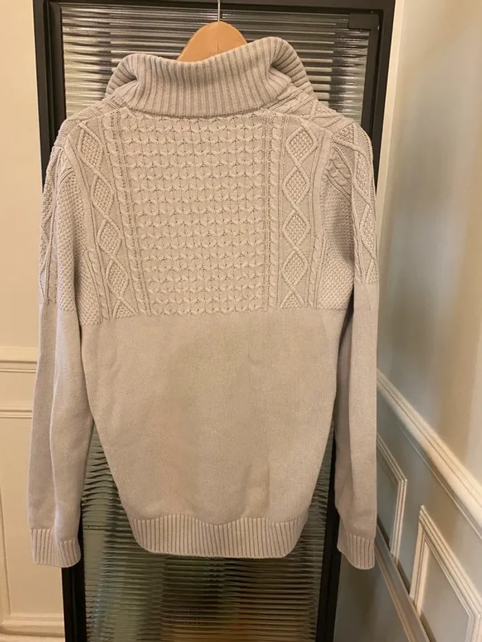 Pull demi saison avec coton gris clair Celio taille M - photo numéro 3