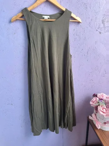 Robe d'été style décontracté kaki avec poches