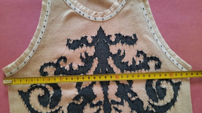 Débardeur beige & noir Taille L - photo numéro 5