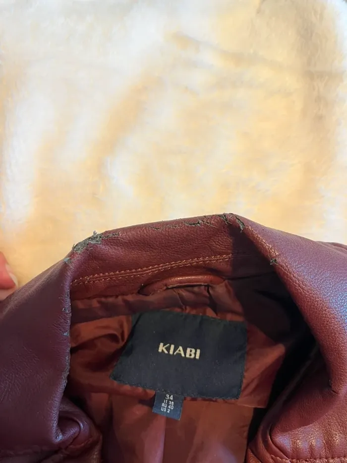 Veste simili cuir bordeaux taille 34 – Très bon état - photo numéro 6