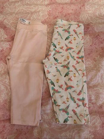 Lot 2 leggings courts bébé fille