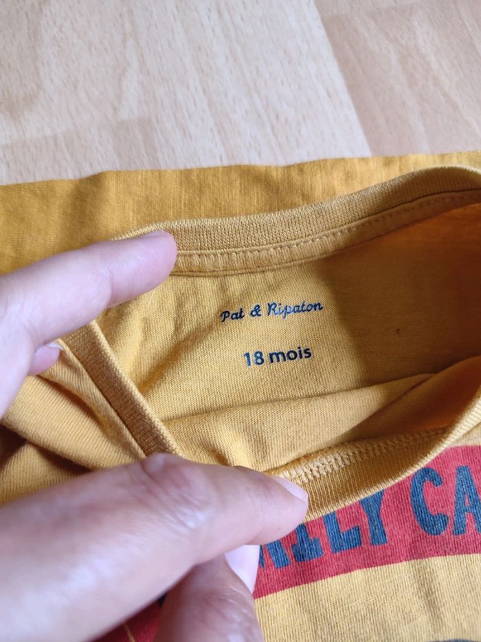Lot tenue pantalon sarouel Kiabi + t-shirts manches courtes et longues Pat et Ripaton LH en 18M - photo numéro 5