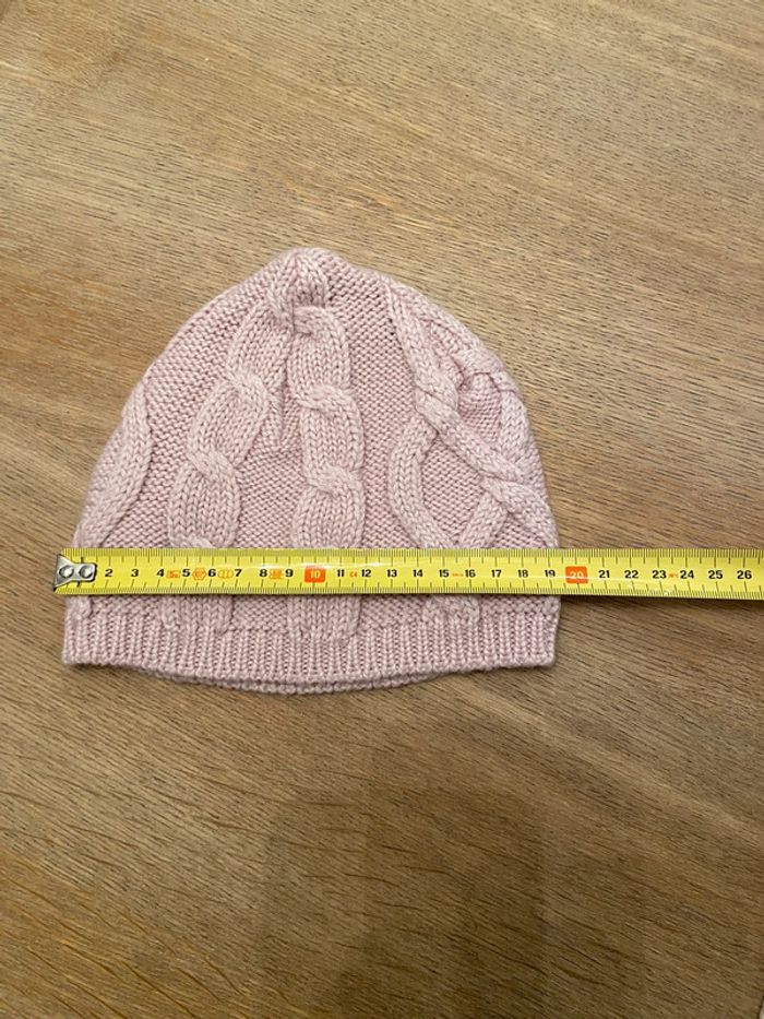 Bonnet en laine mélangée torsadée rose pâle Cyrillus taille 55 cm - photo numéro 7