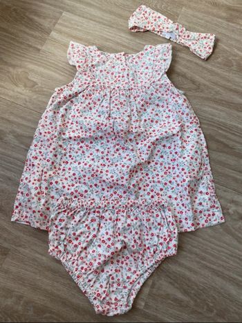 Robe, bandeau et culotte assortie 12mois