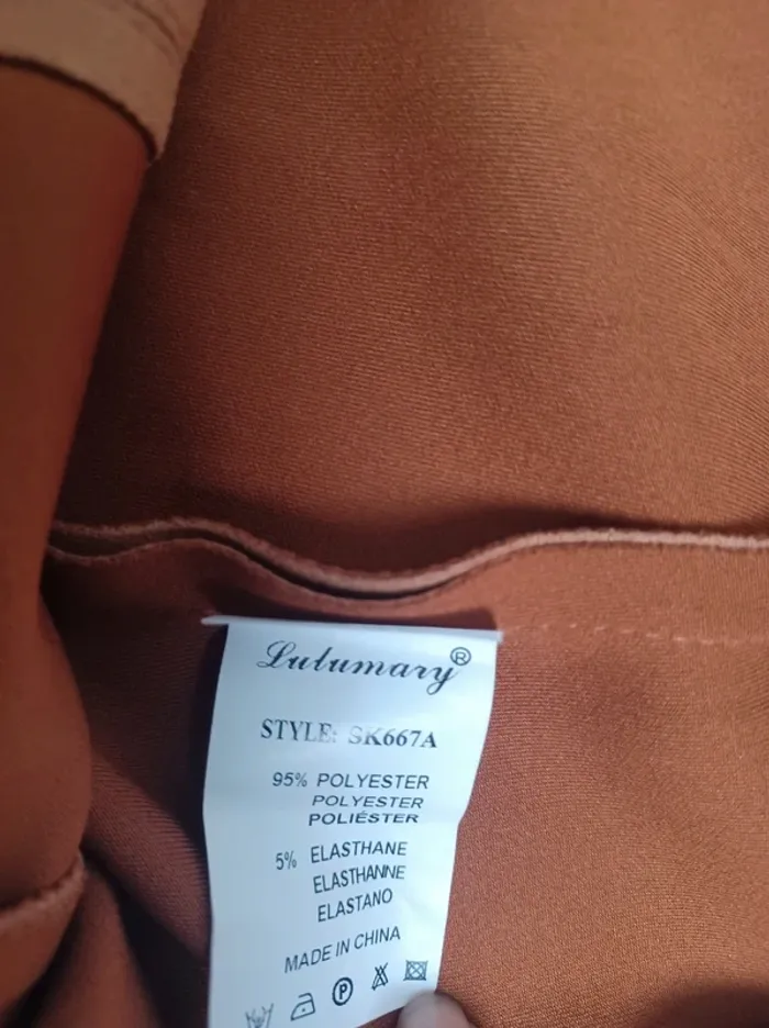 Jupe mi longue marron effet velour - photo numéro 9