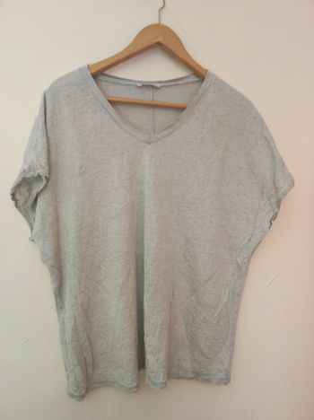 Tee shirt gris perle Izzy taille unique en lin