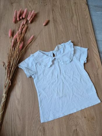 Tee shirt blanc col claudine h&m 2 ans