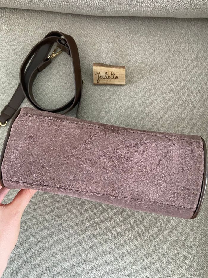 Sac à main bandoulière effet daim marron Ale Hop - photo numéro 5