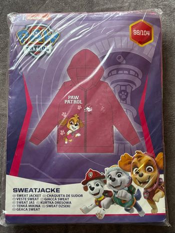 Veste sweat fille Paw Patrol taille 98/110 Neuf
