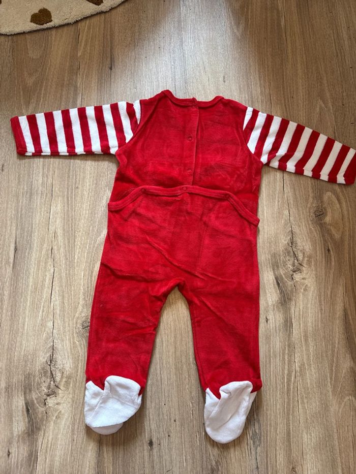 Pyjama velours Noël Renne rouge 6 mois Vertbaudet - photo numéro 5