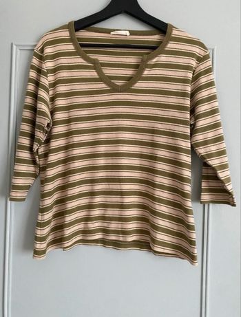 Tee shirt manches 3/4 rayé