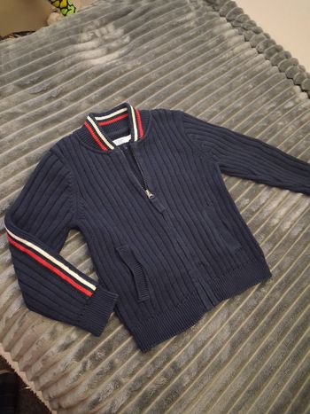 Gilet zippé bleu marine 6 ans