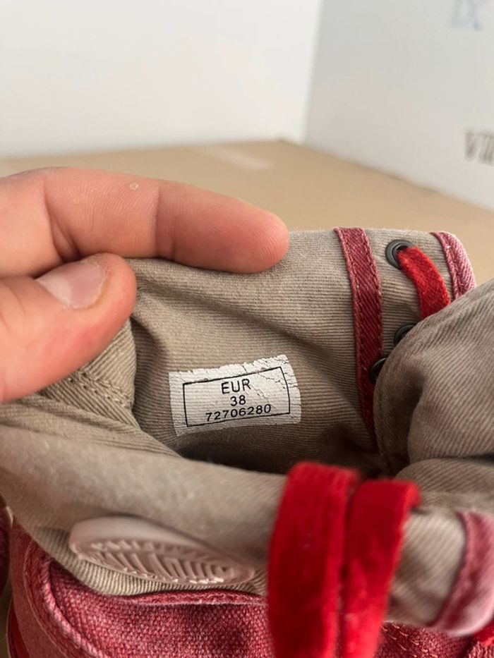 Baskets Montantes Rouge Palladium Taille 38 - photo numéro 11
