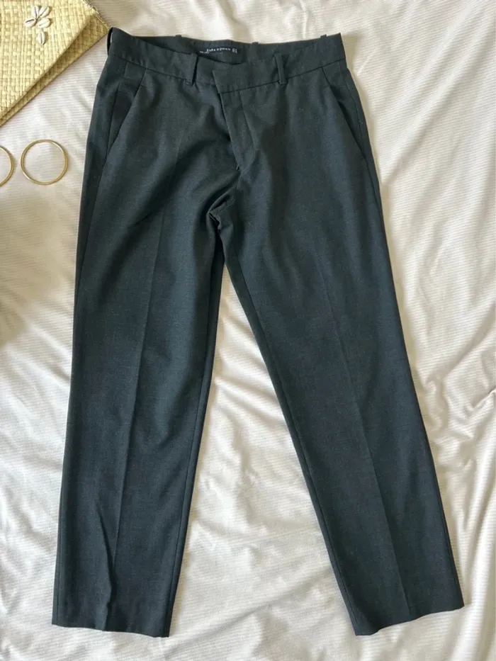 Pantalon ajusté, gris Zara taille M