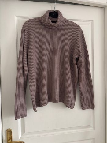 Pull côtelé col roulé H&M couleur vieux lilas