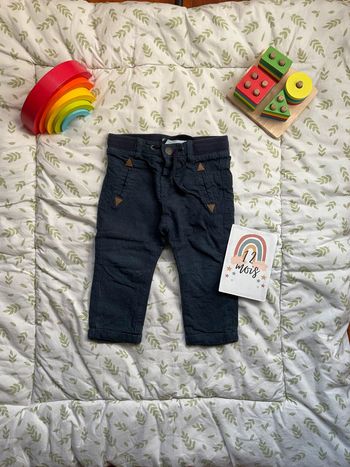 pantalon bleu chiné lien de serrage 12 mosi gémo