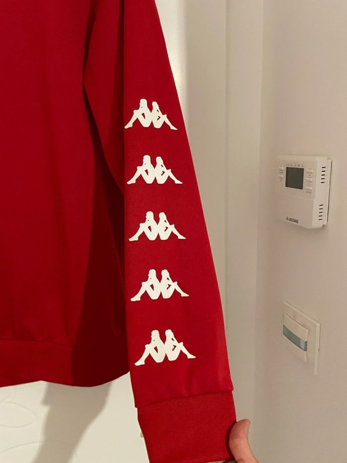 Sweat à manches longues col rond rouge et blanc Kappa taille M - photo numéro 4