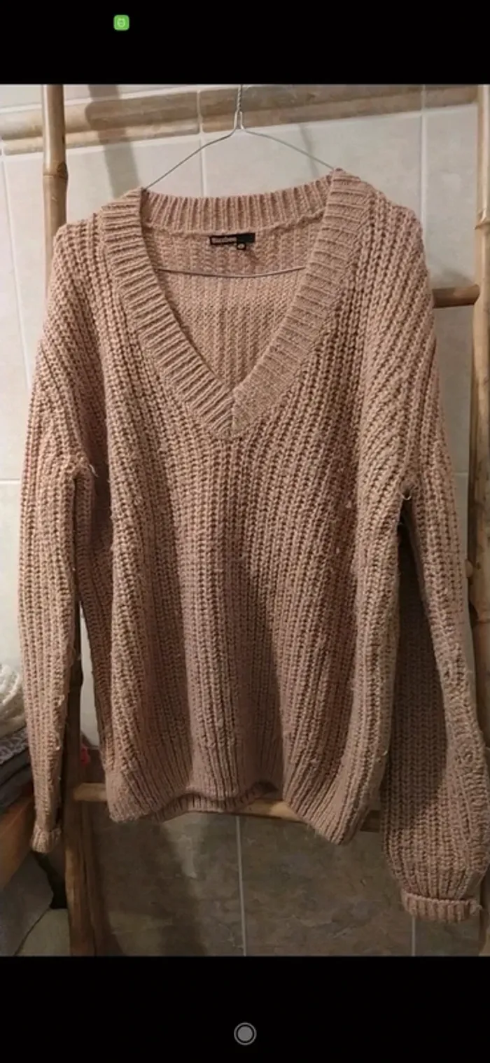 Pull grosses mailles Bizzbee vieux rose M