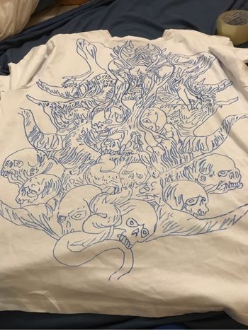T-shirt neuf dessine à la main