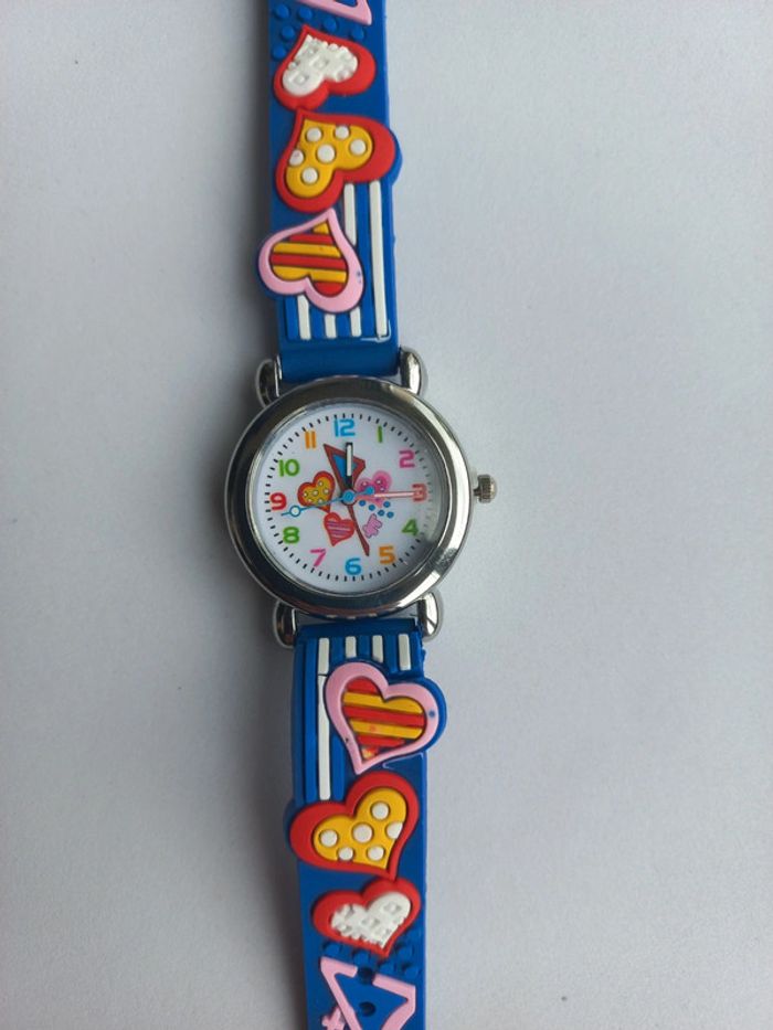 Montre enfant aiguilles cœur fille - photo numéro 2