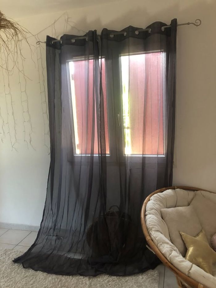 Lot 2 rideaux gris