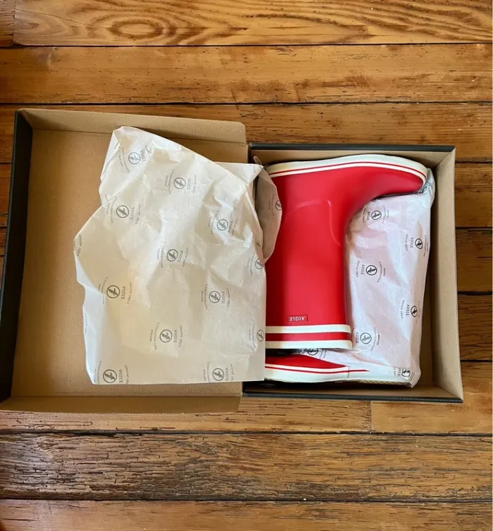 Bottes Aigle Malouine rouge et blanc - photo numéro 4