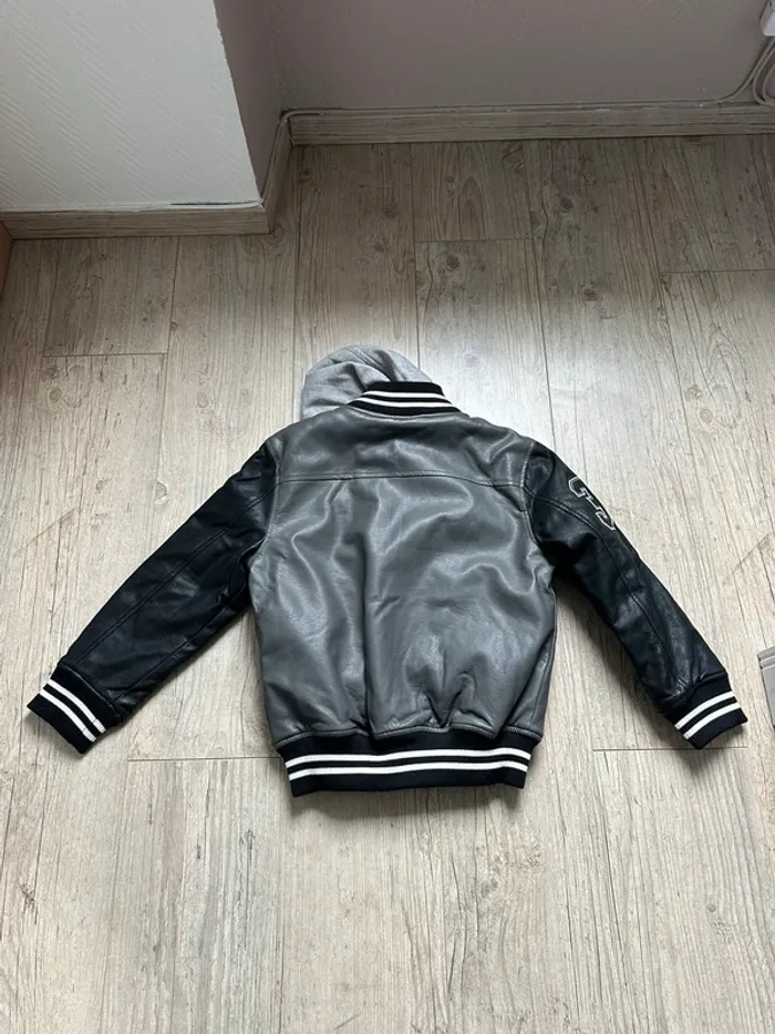 Blouson cuir bomber 12 ans garcon - photo numéro 6