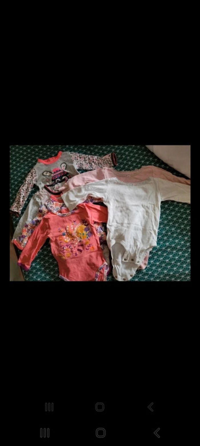 Lot de 6 bodies à manches longues 6 mois - photo numéro 3