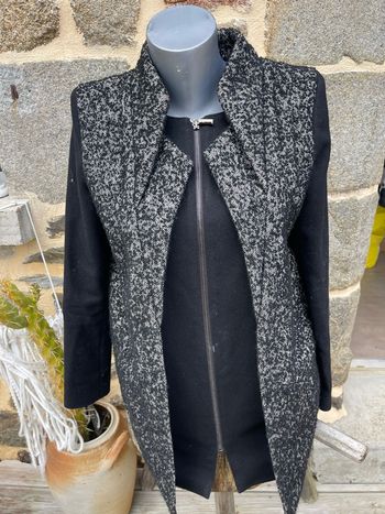 Manteau en laine gris chiner - Cop Copine 