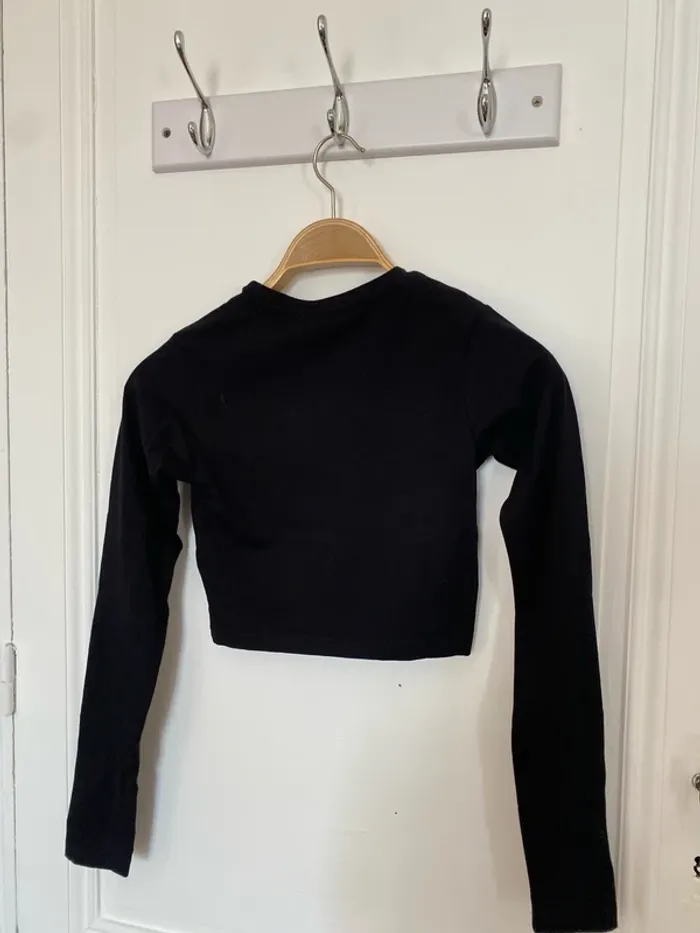 Crop top manches longues noir S - photo numéro 2