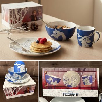 Coffret repas tasse bol assiette reine des neiges