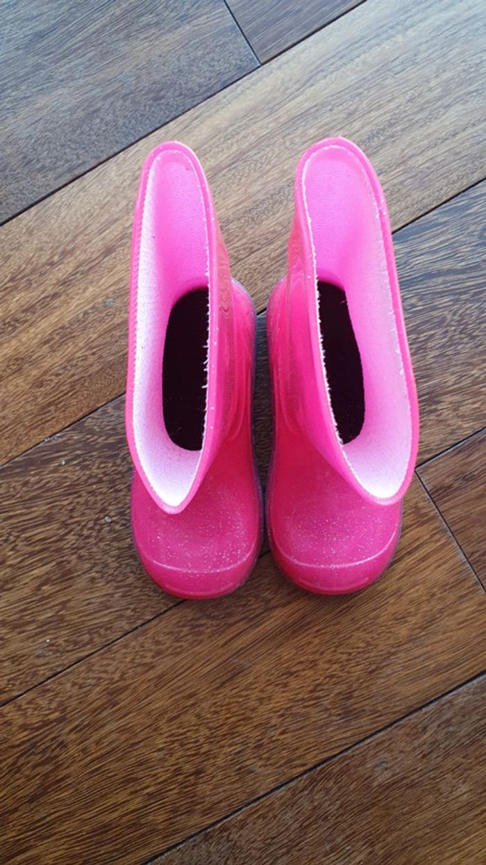 Bottes de pluie fille roses paillettes 25 - photo numéro 3