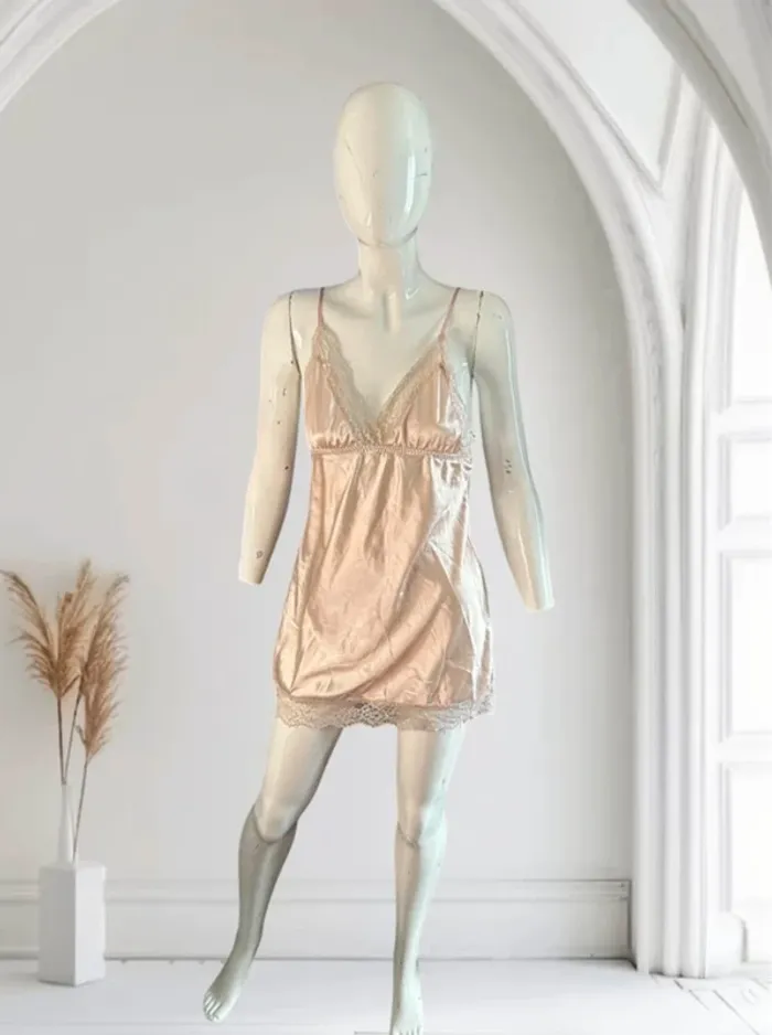 Robe de nuit rose poudré T40