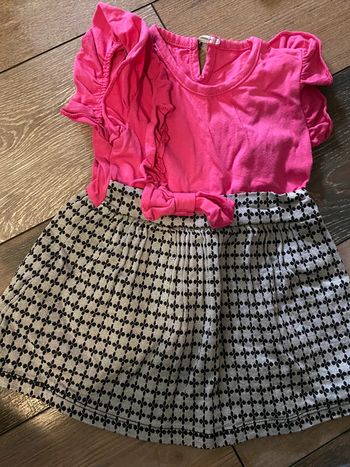 Belle robe 12 mois fuschia et gris