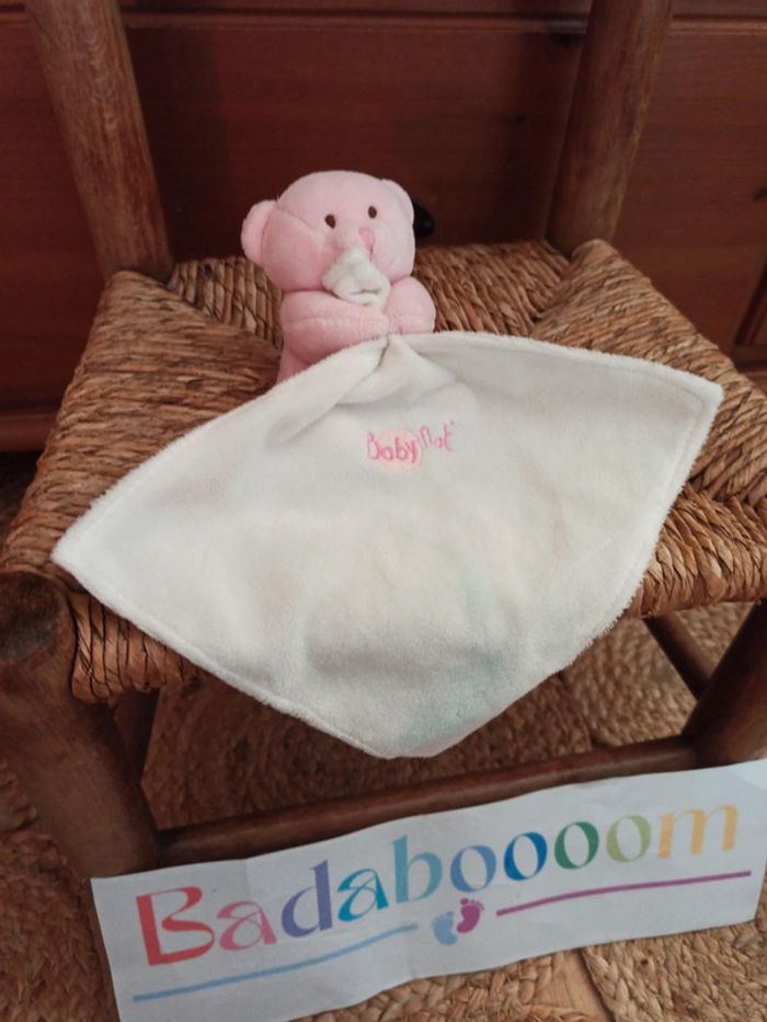 Doudou ours rose baby nat tbe - photo numéro 2
