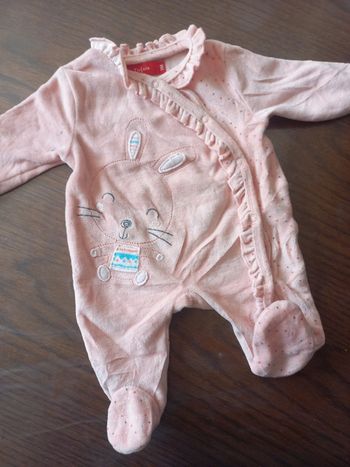 Pyjama rose lapin Tissaia 1mois